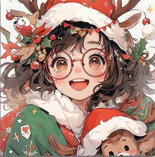 Embroidery Xmas - 크리스마스 소녀 자수 DIY 인쇄 키트,
