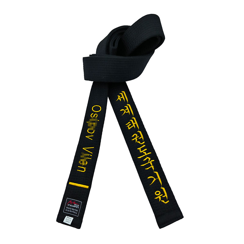 Embroidery Name - 세계태권도 쿠키원 자수 골드 한국 블랙