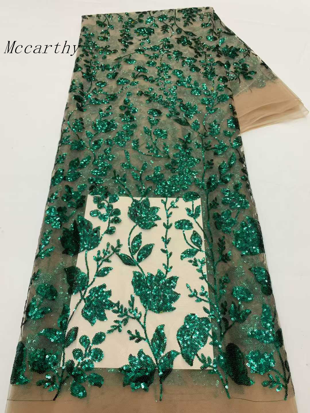 Embroidery Net Fabric - 스팽글이 있는 아프리카 레이스 원단, 나이지리아