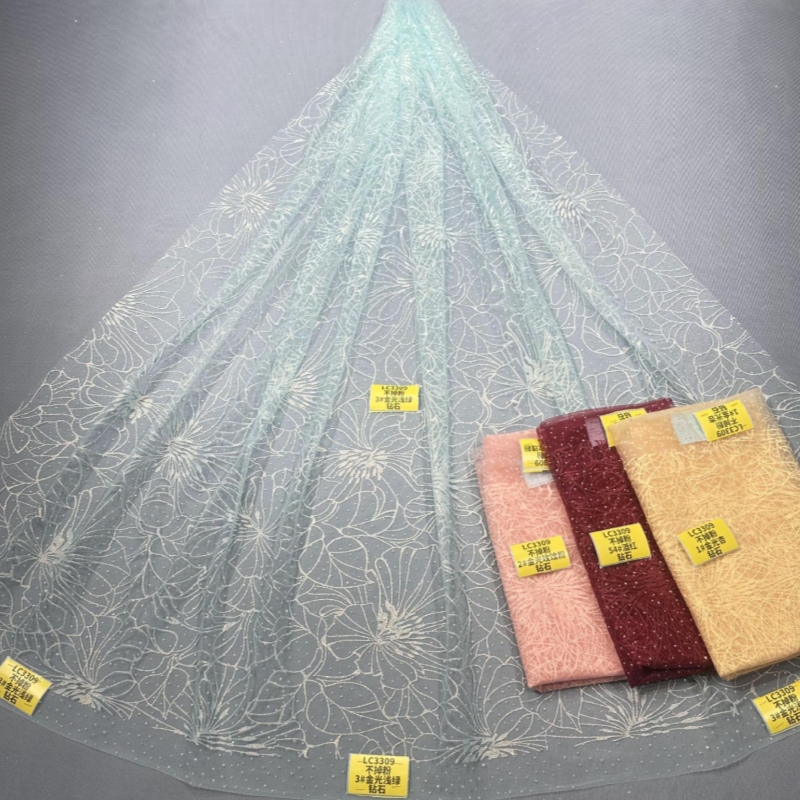 Embroidery Net Fabric - 2026 라이트 그린 핫세일 패션 디자인