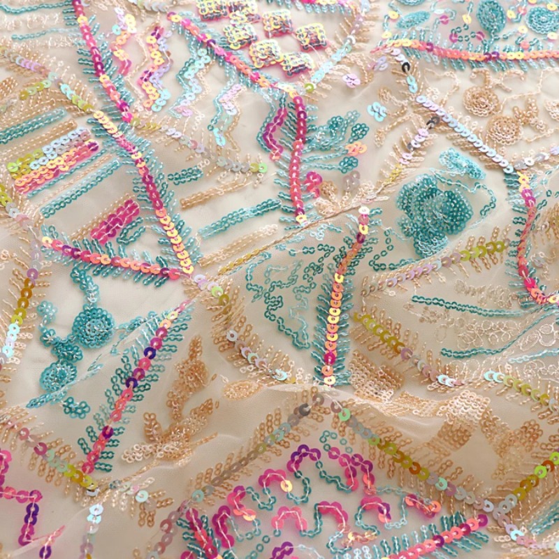 Embroidery Web - 부드러운 원사 다채로운 장식 조각 기하학적