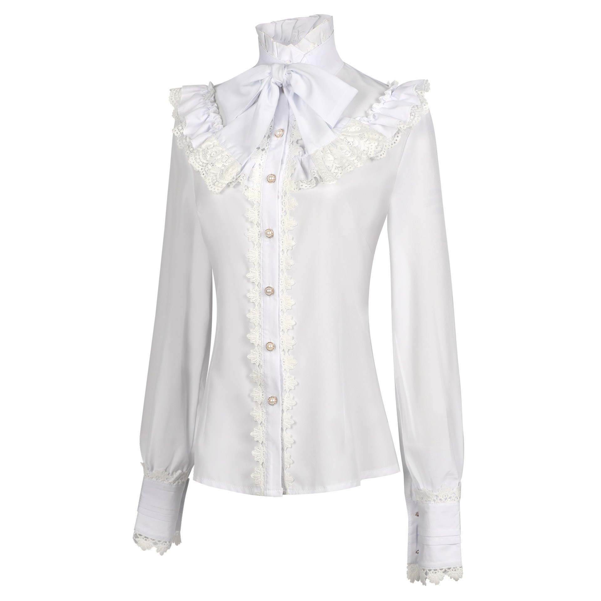 Embroidery Shirt - 신상 여성용 빅토리아풍 고딕 셔츠, 빈티지