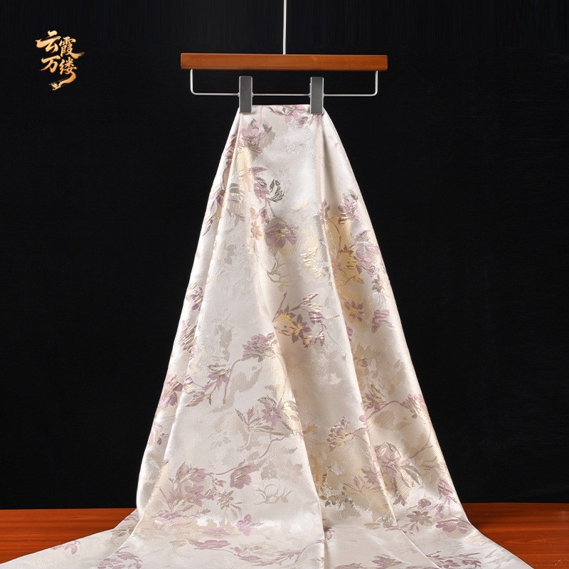 중국풍 핑크 골드 큰 꽃무늬 릴리프 자수 자카드 원단, - Embroidery Gold 리뷰 및 가격