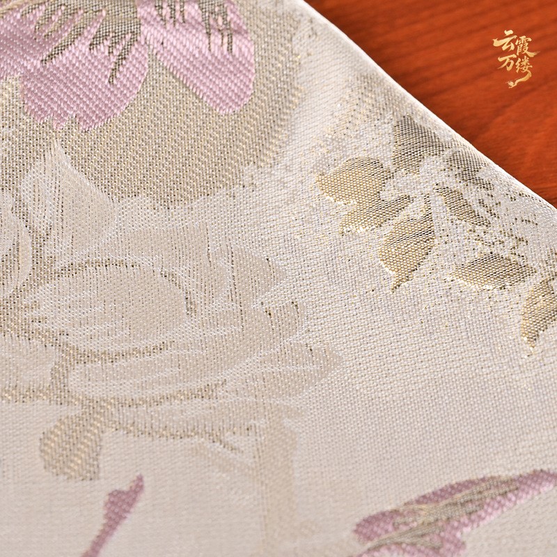 중국풍 핑크 골드 큰 꽃무늬 릴리프 자수 자카드 원단, - Embroidery Gold 리뷰 및 가격