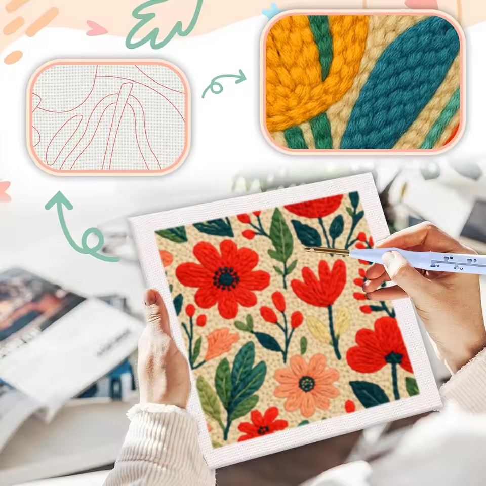 RUOPOTY 과일 펀치 니들 성인을 위한 수제 재미있 - Embroidery Net Fabric 리뷰 및 가격