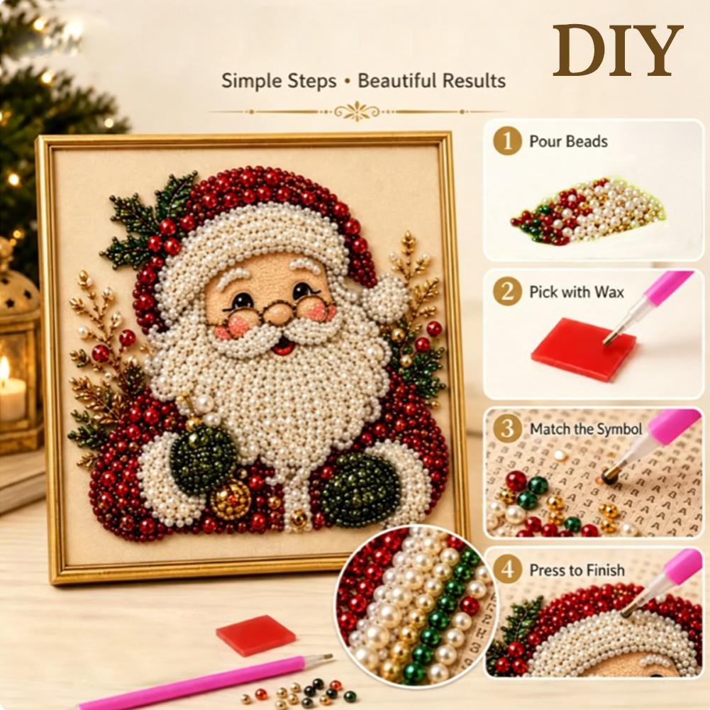 크리스마스 산타클로스 진주 아트 DIY 키트 액자형 비 - Embroidery Frame 리뷰 및 가격