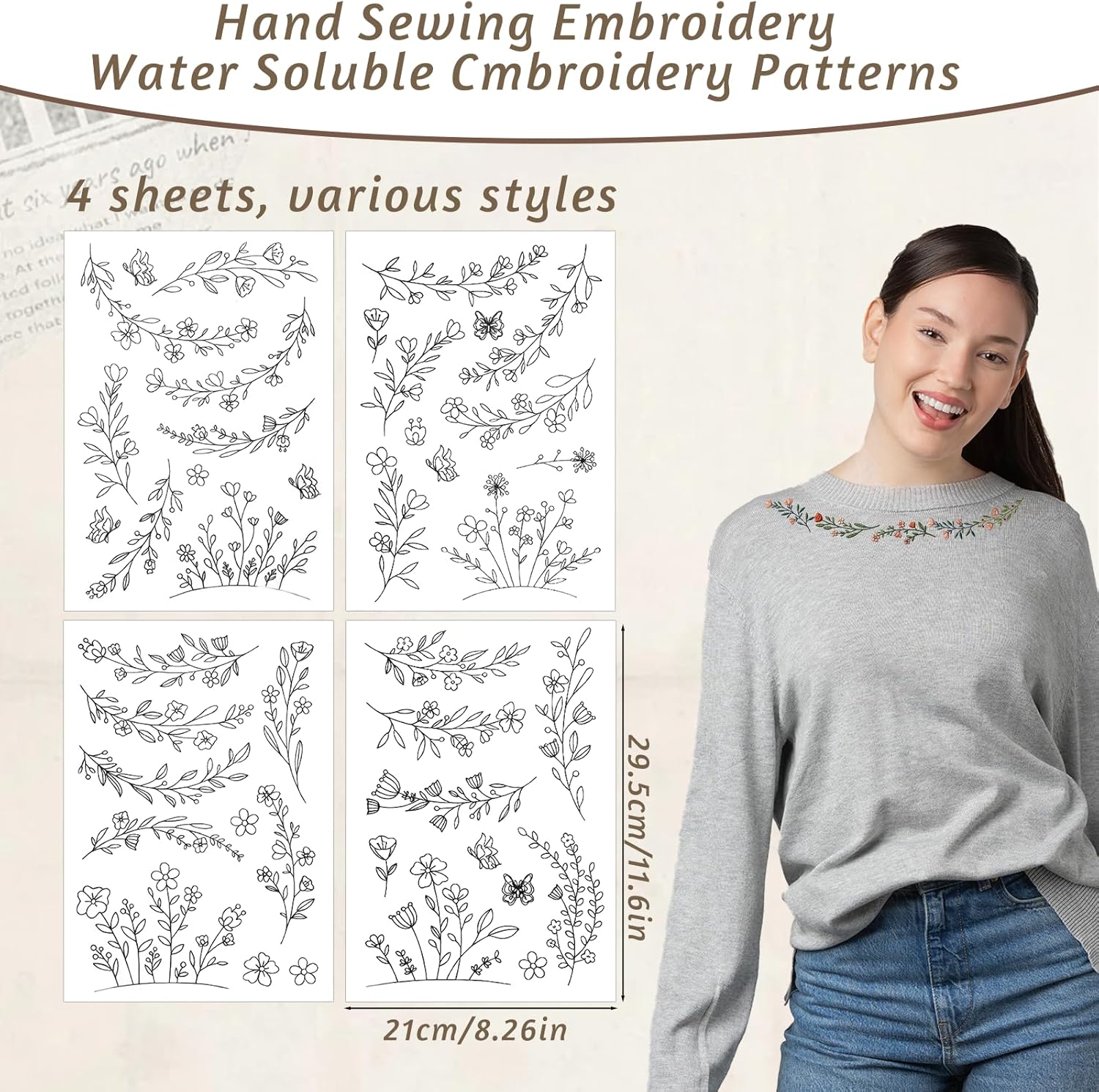 스틱앤스티치 수용성 자수 용지, 꽃무늬 데이지 워시 어 - Embroidery Web 리뷰 및 가격
