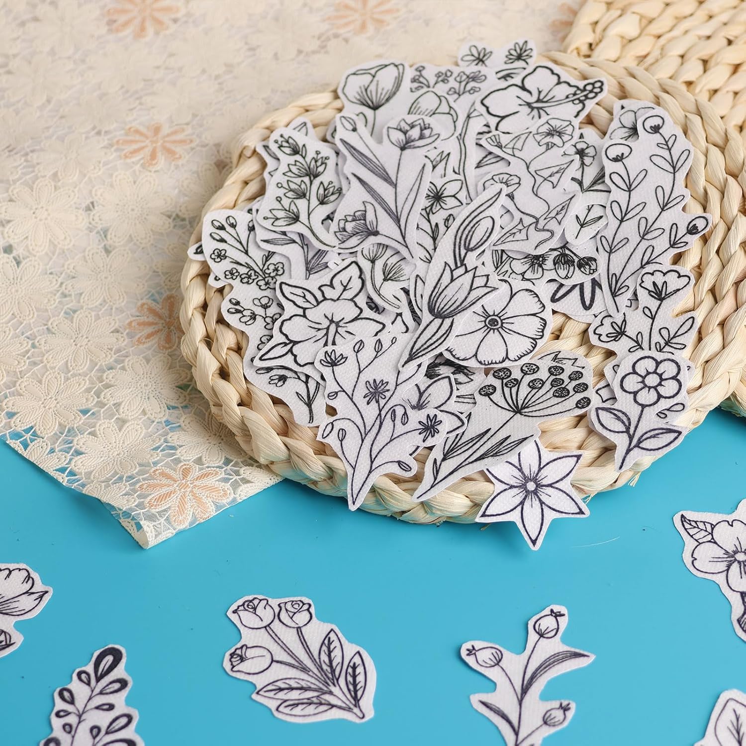 50Pcs 수용성 자수 안정제, 사전 인쇄된 꽃과 잎  - Embroidery Web 리뷰 및 가격