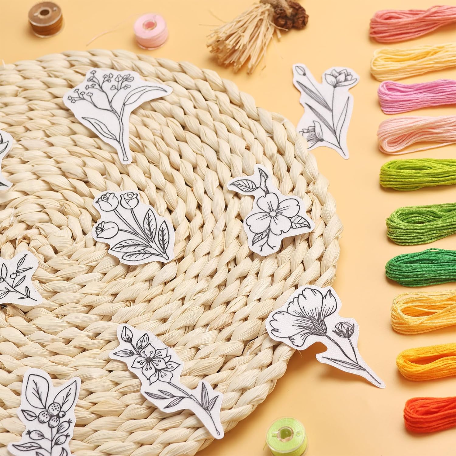 50Pcs 수용성 자수 안정제, 사전 인쇄된 꽃과 잎  - Embroidery Web 리뷰 및 가격