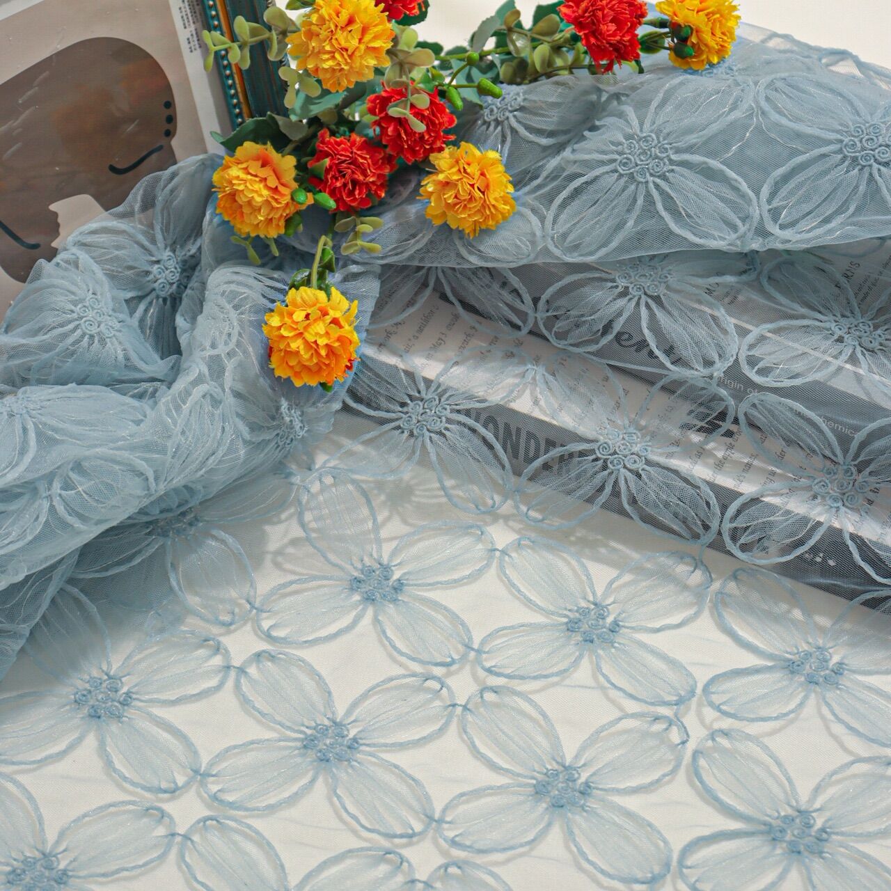 네잎 클로버 꽃 메쉬 자수 레이스 원단, 웨딩 드레스, - Embroidery Web 리뷰 및 가격