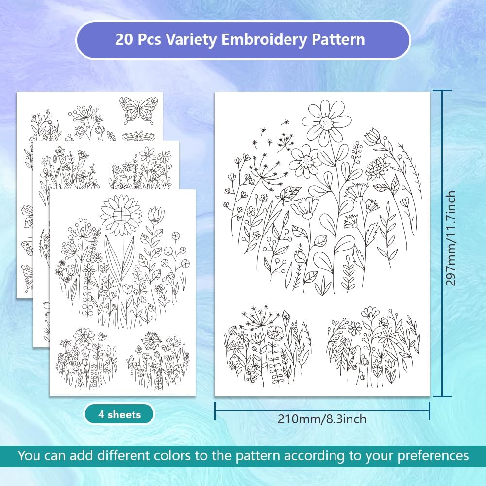 수용성 자수 안정제 꽃 나비, 손바느질 DIY 초보자를 - Embroidery Web 리뷰 및 가격