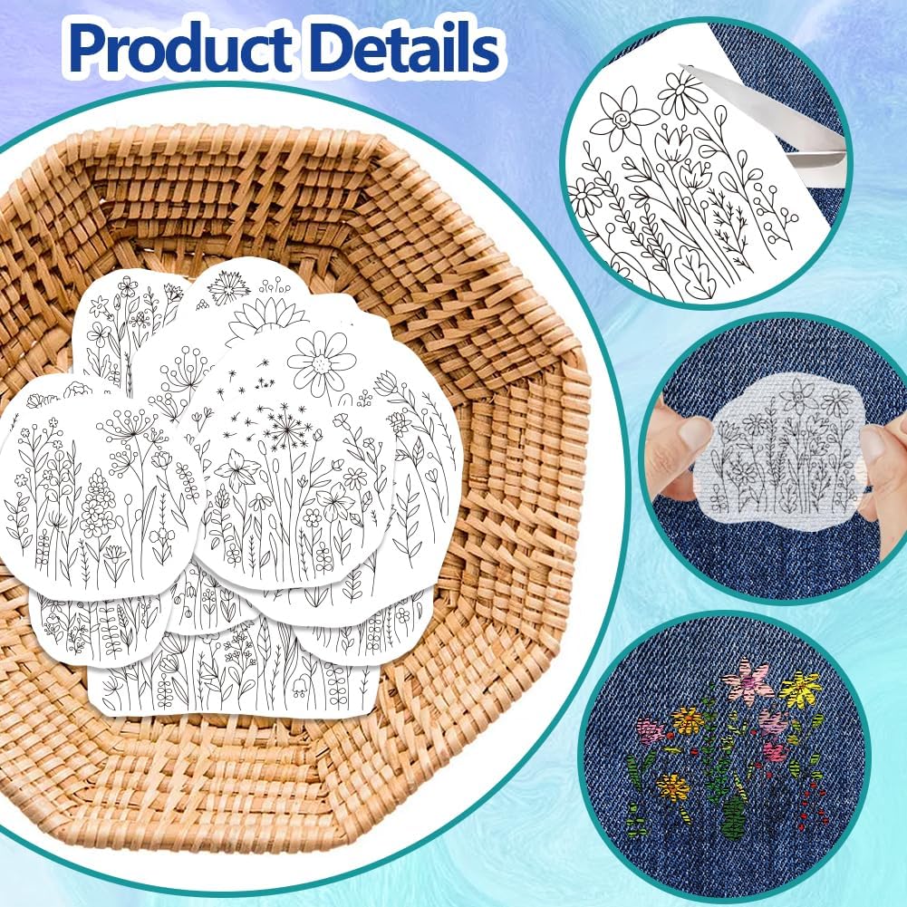 수용성 자수 안정제 꽃 나비, 손바느질 DIY 초보자를 - Embroidery Web 리뷰 및 가격