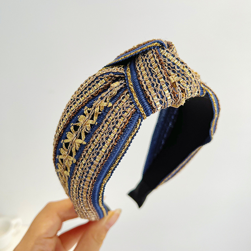 여자 여자 빈티지 보헤미안 자수 골드 반짝이 매듭 헤어 - Embroidery Gold 리뷰 및 가격