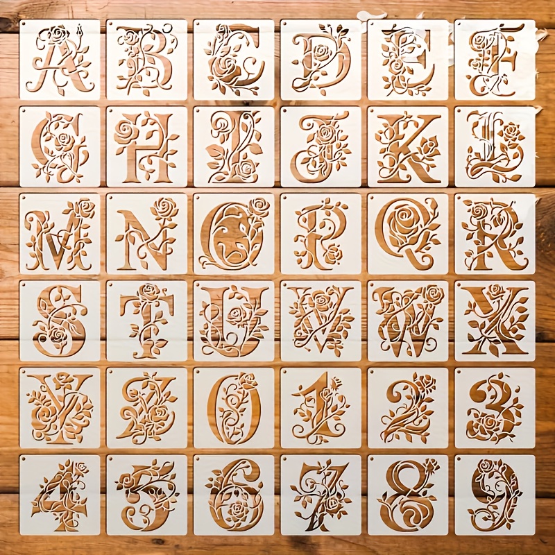 36개/세트 PET 플라스틱 알파벳 글자, 꽃무늬 레이 - Embroidery Alphabet Designs 리뷰 및 가격