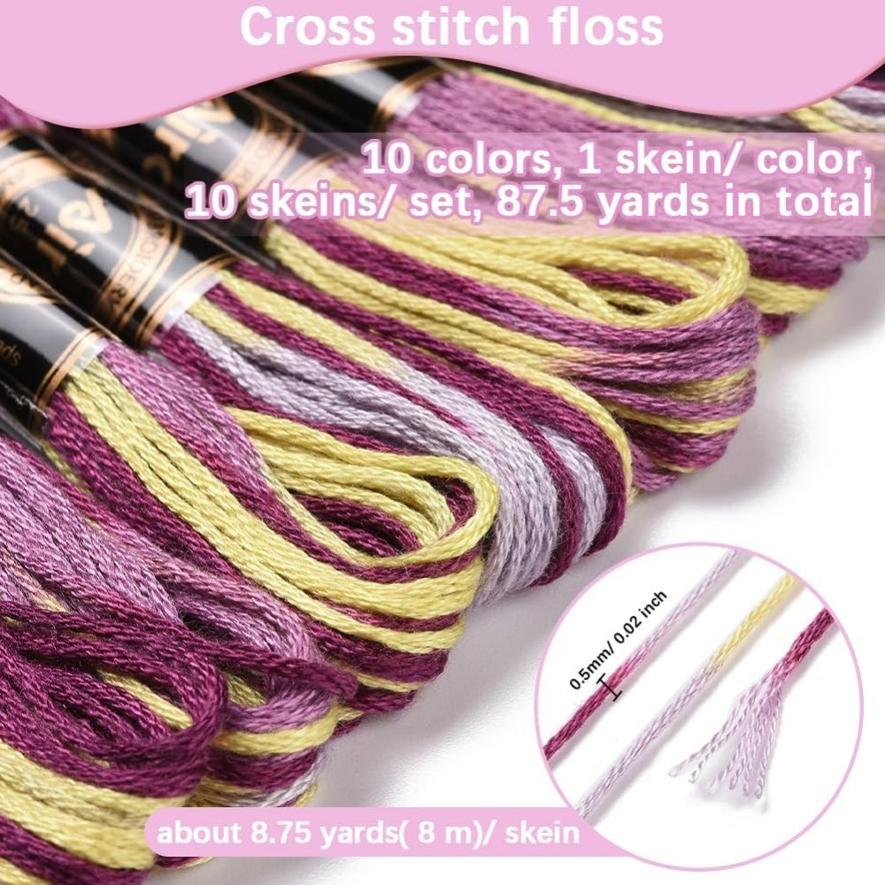 6 가닥 보라색 잡색 자수 치실 그라디언트 색상 크로스 - Embroidery Bracelet 리뷰 및 가격