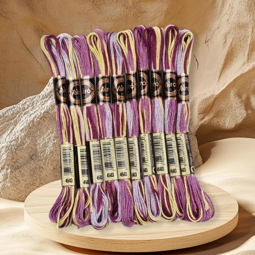 6 가닥 보라색 잡색 자수 치실 그라디언트 색상 크로스 - Embroidery Bracelet 리뷰 및 가격
