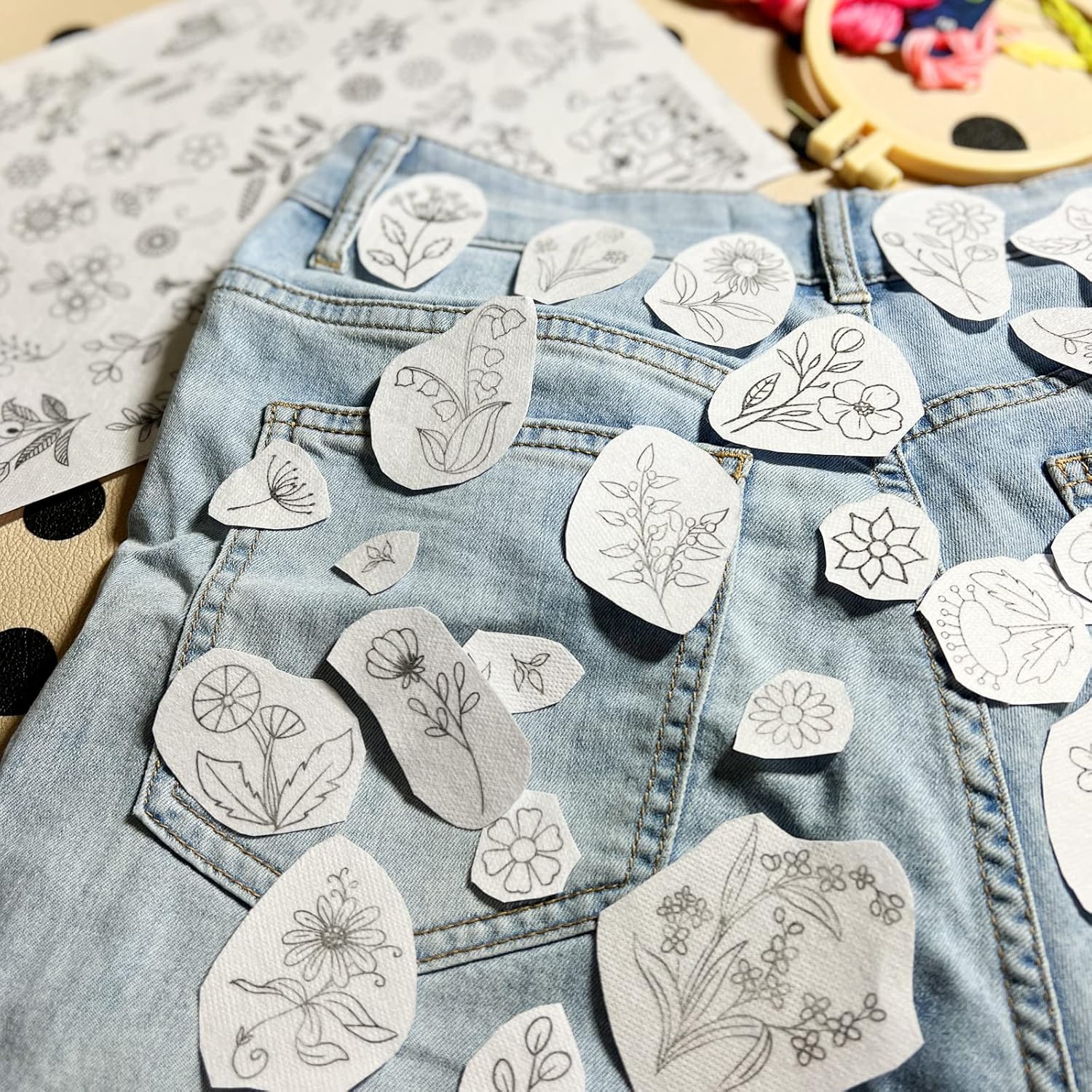 수용성 안정제 자수 패턴 꽃 스티커 및 스티치 자수 용 - Embroidery Web 리뷰 및 가격