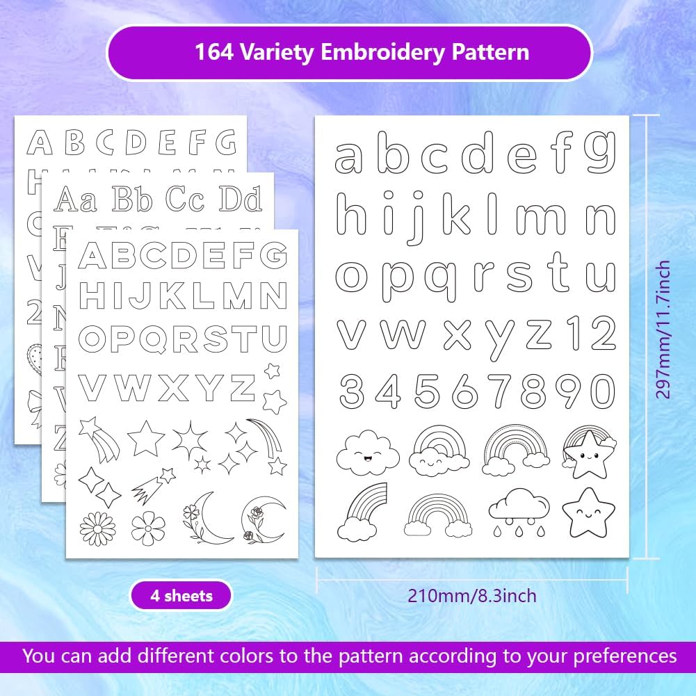 스틱앤스티치 알파벳 프리 프린트 패턴 수용성 자수 스테 - Embroidery Alphabet Designs 리뷰 및 가격