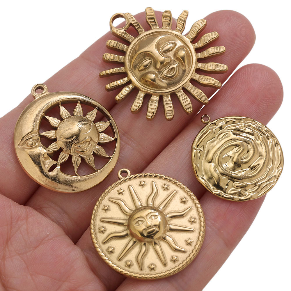 5개 PVD 골드 참 스테인리스 스틸 태양 참 빈티지  - Embroidery Gold 리뷰 및 가격