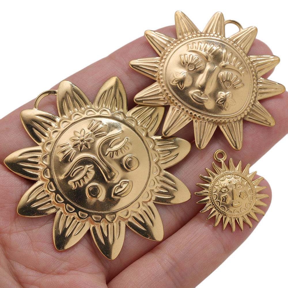 5개 PVD 골드 참 스테인리스 스틸 태양 참 빈티지  - Embroidery Gold 리뷰 및 가격