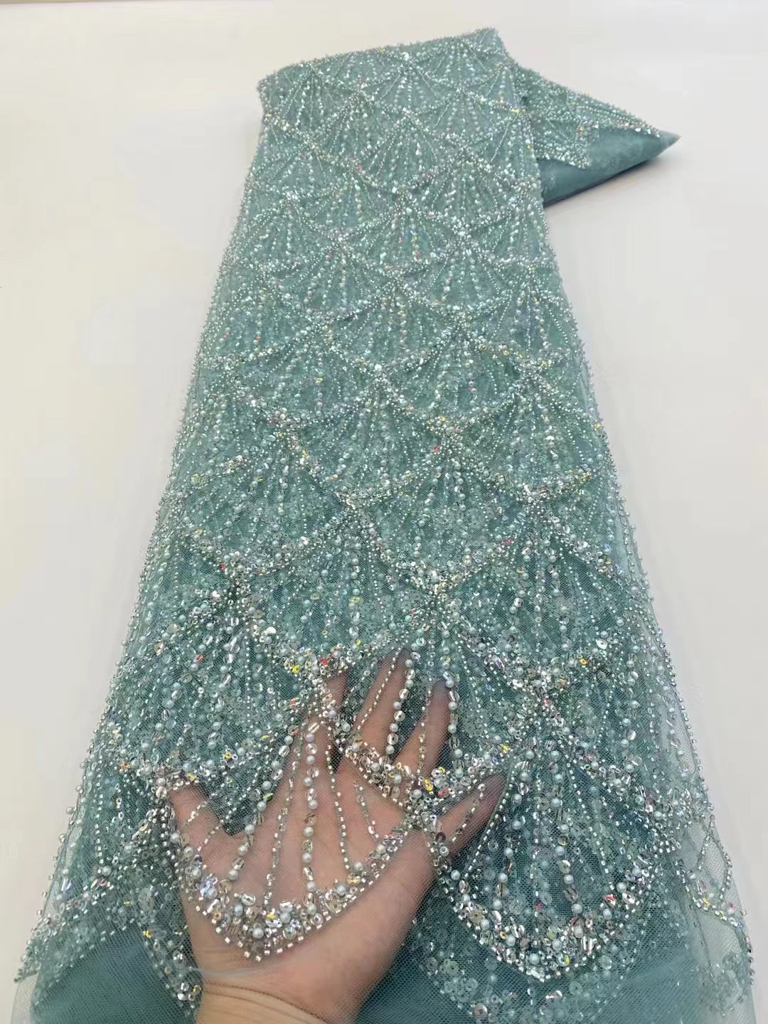 아프리카 튤 레이스 원단 2026 프랑스 네트 스팽글  - Embroidery Net Fabric 리뷰 및 가격