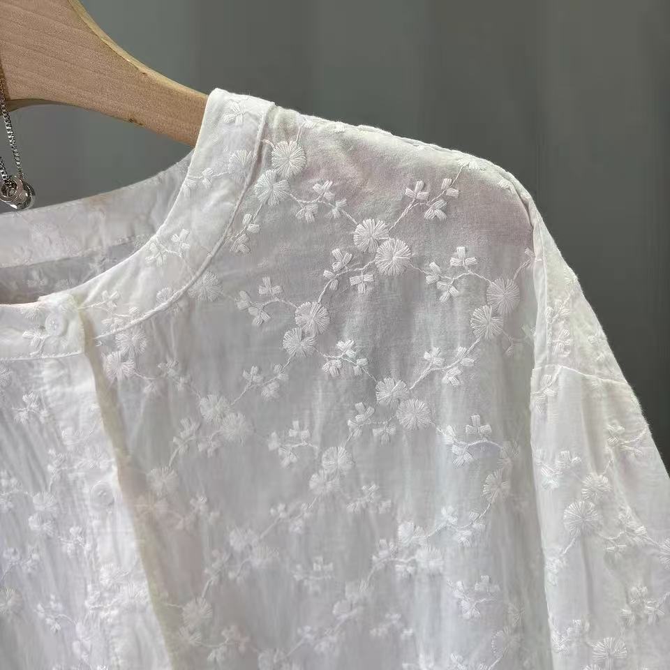 2026 여성용 레이스 자수 블라우스 보헤미안 긴팔 1 - Embroidery Eyelet 리뷰 및 가격