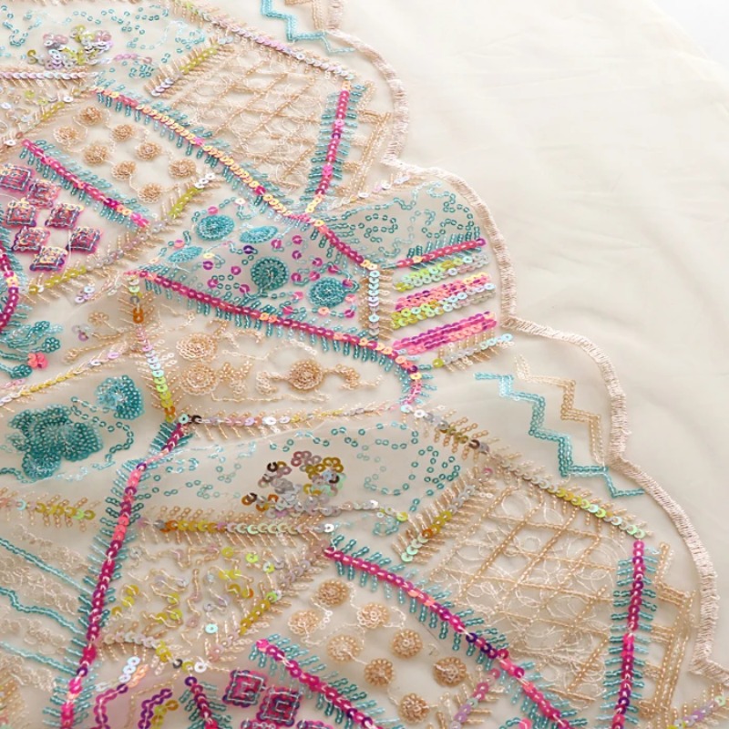 부드러운 원사 다채로운 장식 조각 기하학적 자수 메쉬  - Embroidery Web 리뷰 및 가격