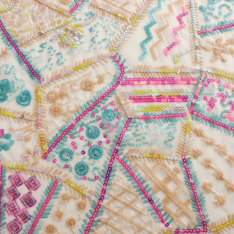 부드러운 원사 다채로운 장식 조각 기하학적 자수 메쉬  - Embroidery Web 리뷰 및 가격