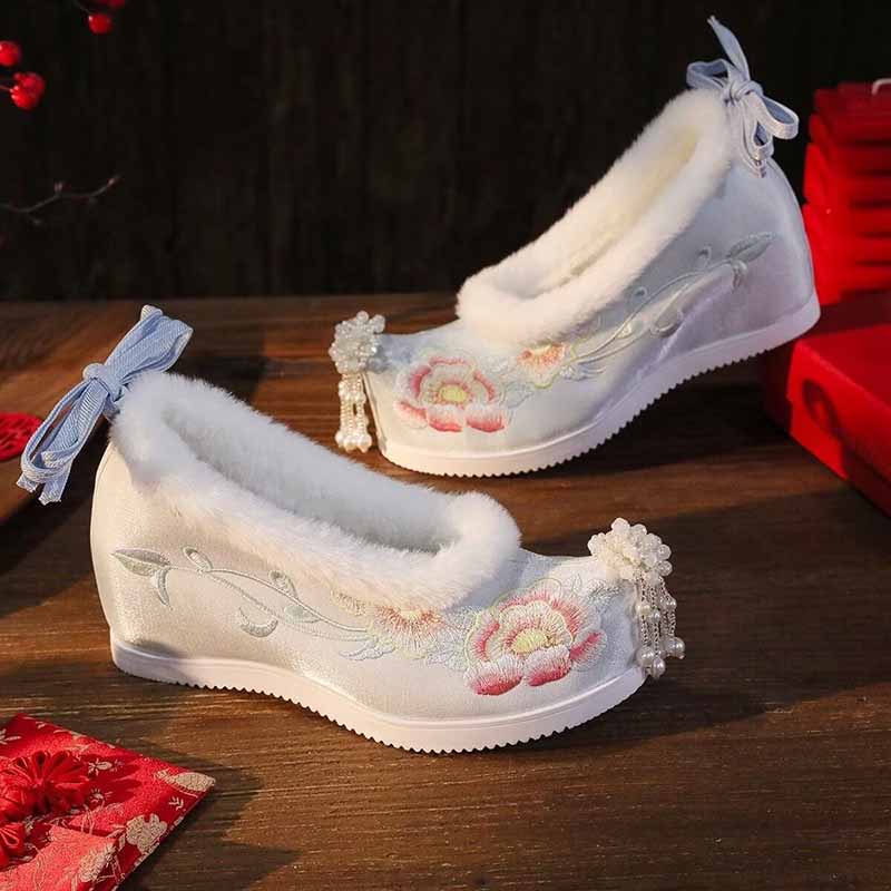 여성 플러스 사이즈 41 #   한복 자수 신발 중국  - Embroidery Cotton 리뷰 및 가격