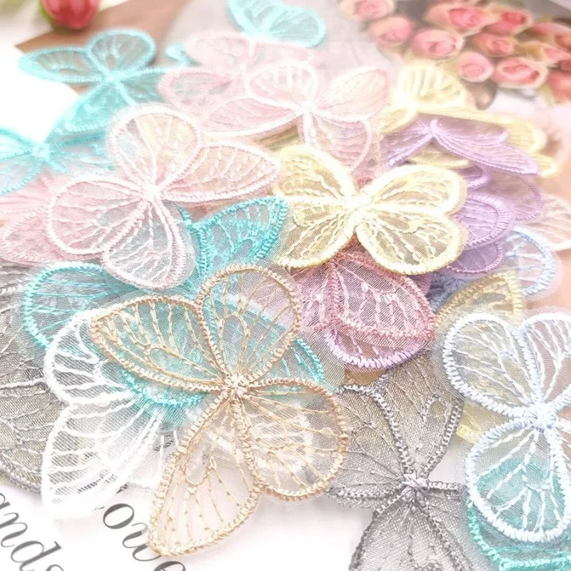 20 개/몫 4.5*3.5cm 수 놓은 메쉬 나비 천  - Embroidery Web 리뷰 및 가격