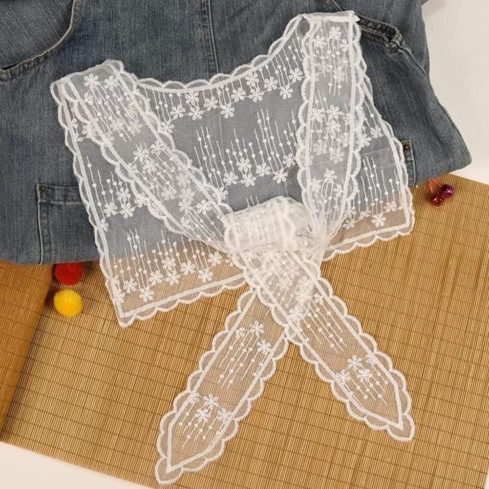 여성을위한 프랑스 레이스 숄 스카프 우아한 속이 빈 꽃 - Embroidery Tshirt 리뷰 및 가격
