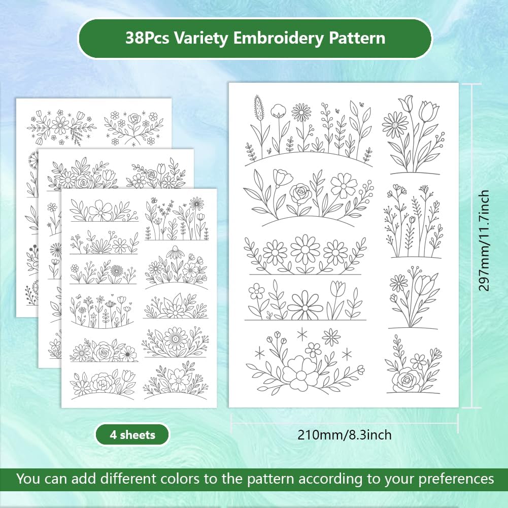 꽃 자수용 수용성 안정제, 자수용 종이, 꽃 무늬 자수 - Embroidery Web 리뷰 및 가격