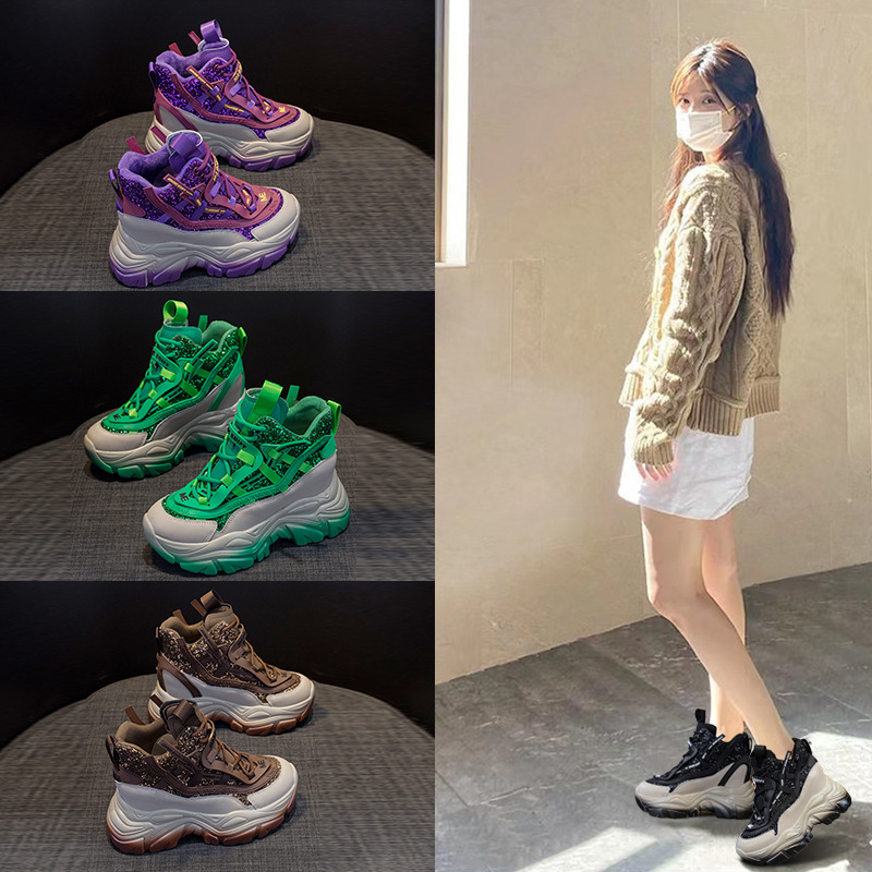 2025 여성용 히든 웨지 스니커즈 8.5CM 굽 청키 - Embroidery Cotton 리뷰 및 가격