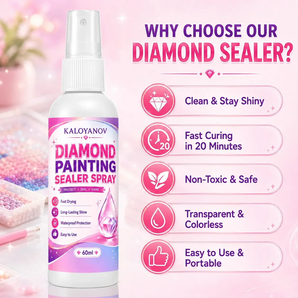 5D 다이아몬드 페인팅 실러 스프레이 60ML, 빠른  - Embroidery Uae 리뷰 및 가격