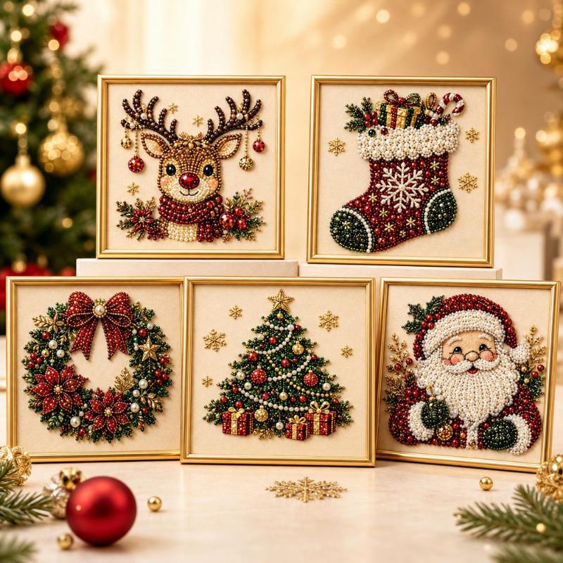 크리스마스 산타클로스 진주 아트 DIY 키트 액자형 비 - Embroidery Xmas 리뷰 및 가격