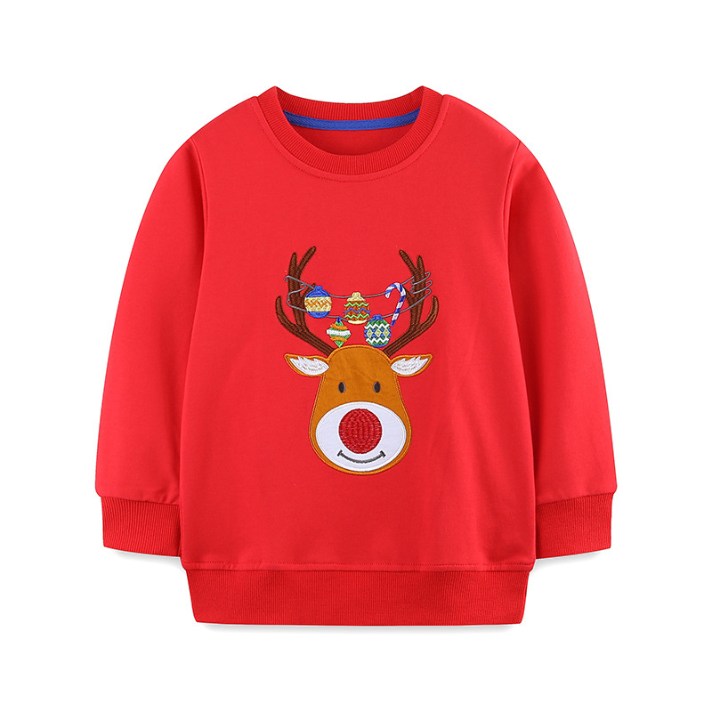 어린이를위한 크리스마스 스웨터 소년 소녀 100% 코튼 - Embroidery Xmas Designs 리뷰 및 가격