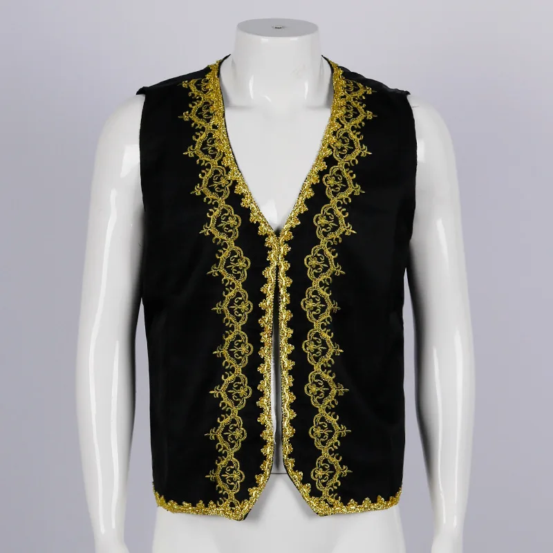 중세 골드 자수 바로크 조끼 남성 슬림핏 궁궐 왕자 블 - Embroidery Gold 리뷰 및 가격
