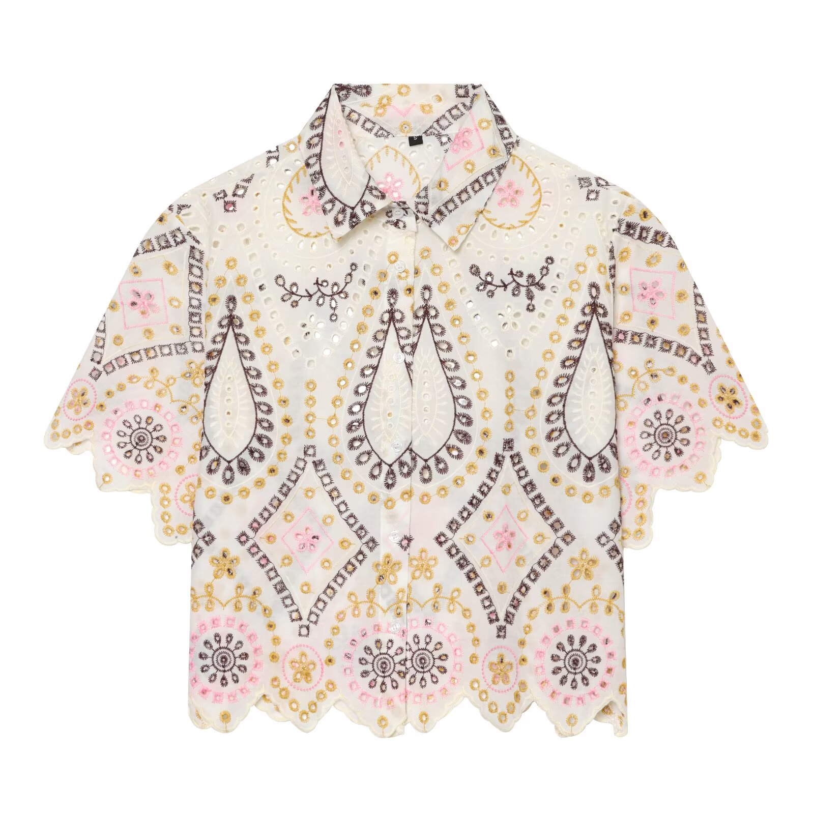 PRINTKAOIR 여성 패션 속이 빈 자수 아일렛 셔 - Embroidery Eyelet 리뷰 및 가격