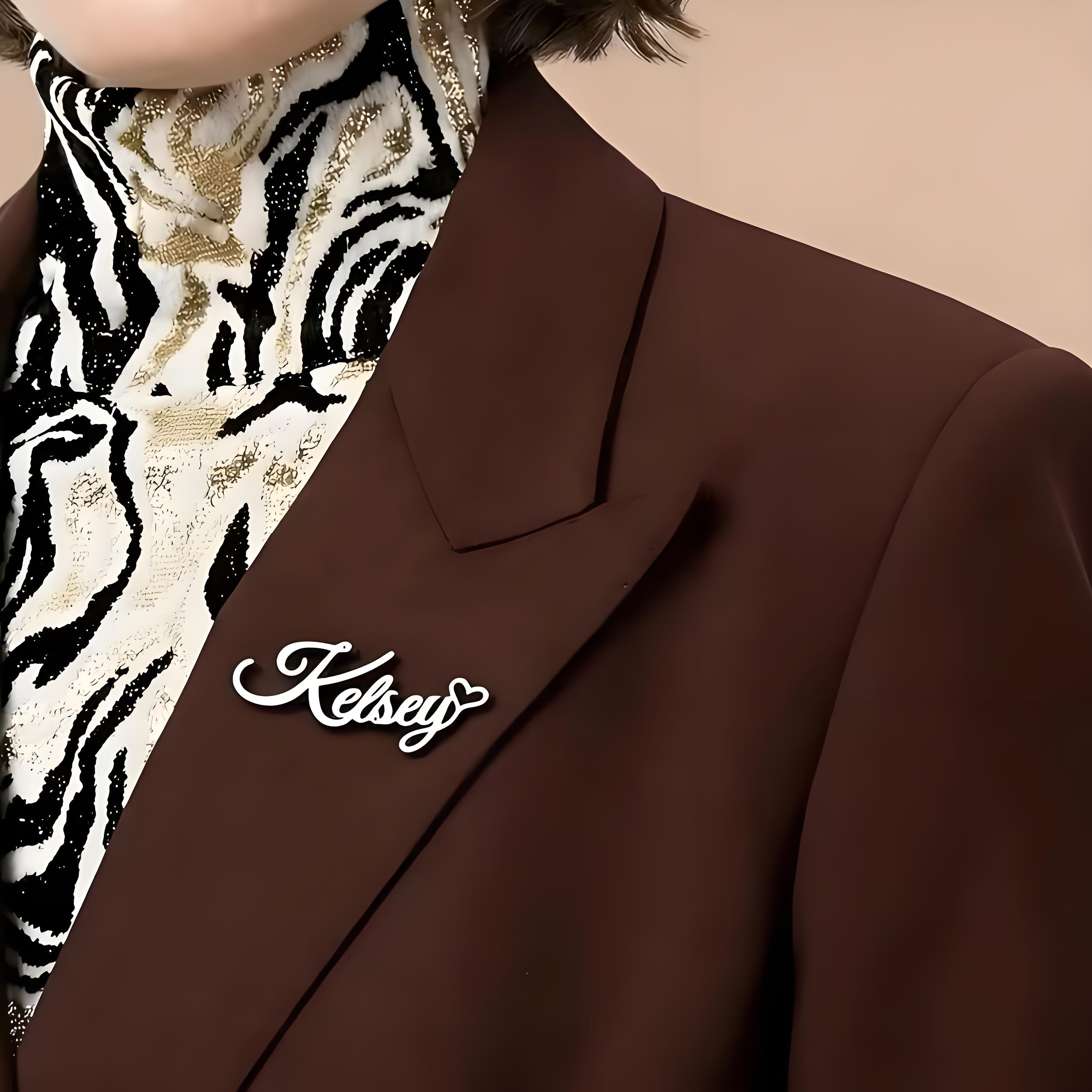 맞춤형 필기체 이름 라펠 핀, 하트 모양 스테인리스 스 - Embroidery Name 리뷰 및 가격