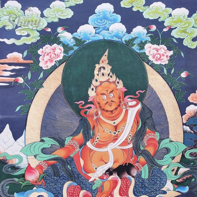 35.4인치 보물의 왕, 티베트 탕카 자수 그림, 금실 - Embroidery Gold 리뷰 및 가격