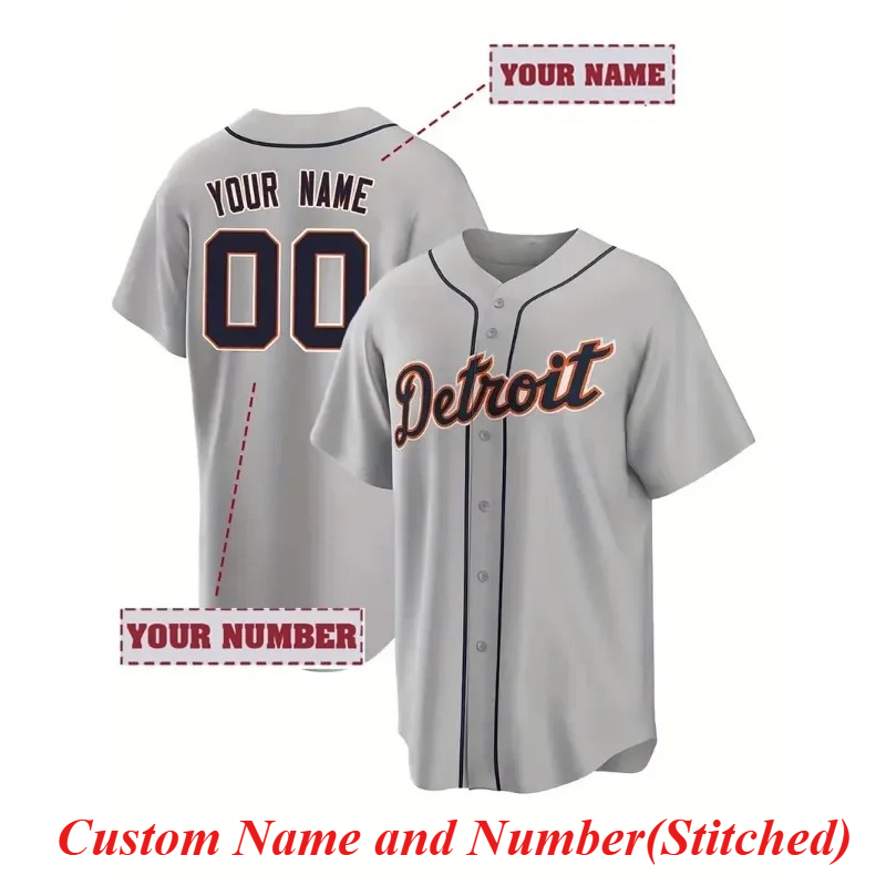 사용자 정의 이름 및 번호 남자 자수 야구 저지 디트로 - Embroidery Name 리뷰 및 가격