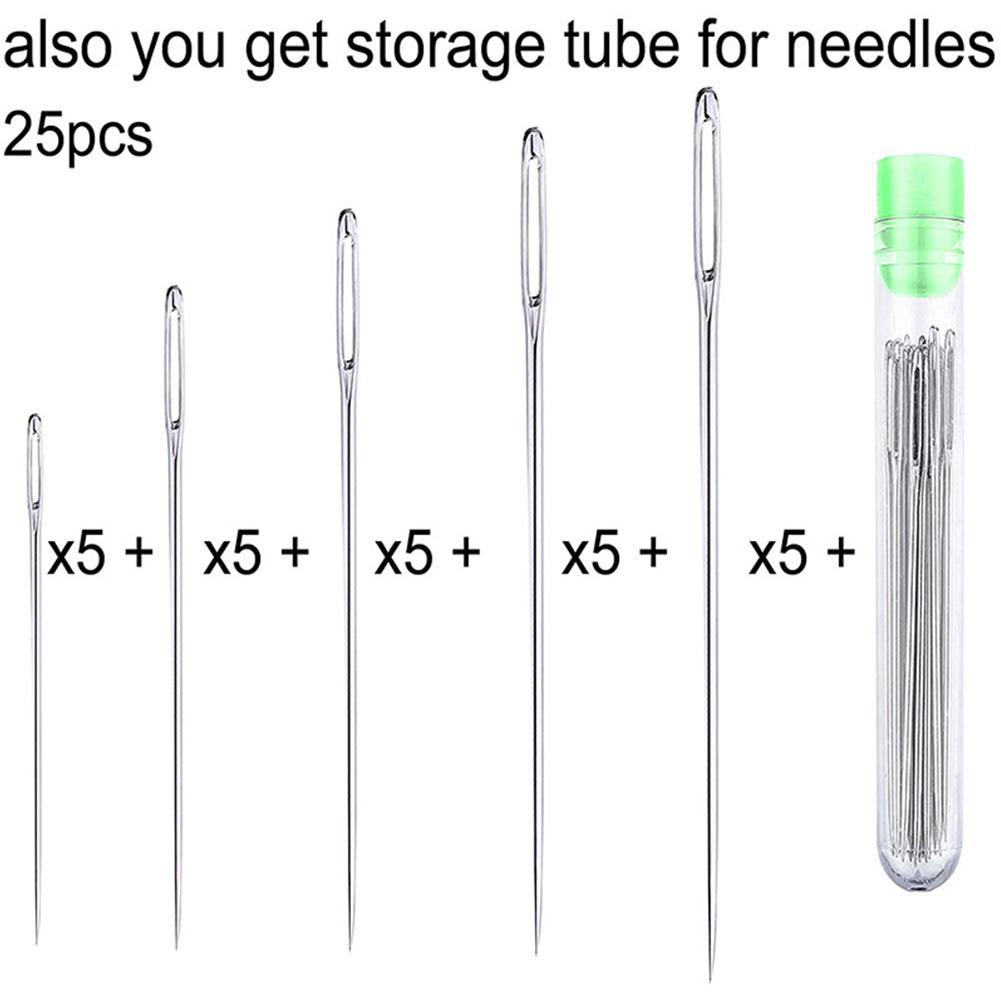 25 Pcs 큰 눈 바느질 바늘 바느질 바늘 수제 가죽 - Embroidery Needle 리뷰 및 가격