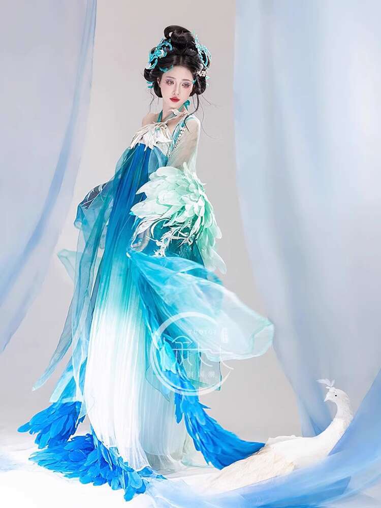 새로운 Peacock Hanfu 여성 패션 중공업 자수 - Embroidery Shirt 리뷰 및 가격