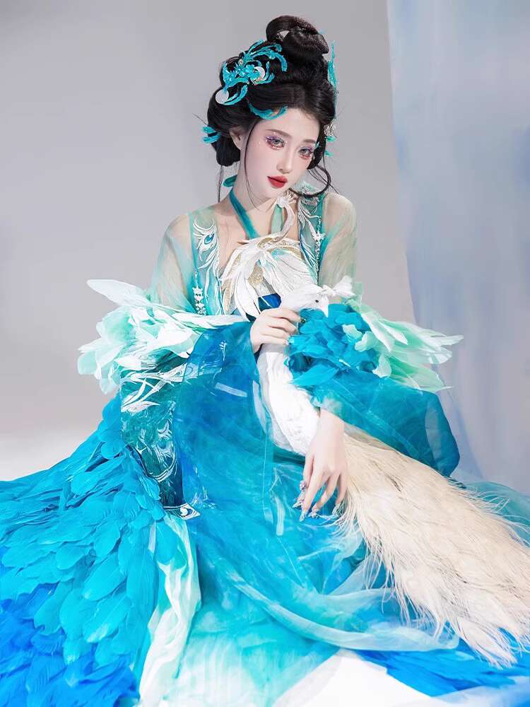 새로운 Peacock Hanfu 여성 패션 중공업 자수 - Embroidery Shirt 리뷰 및 가격