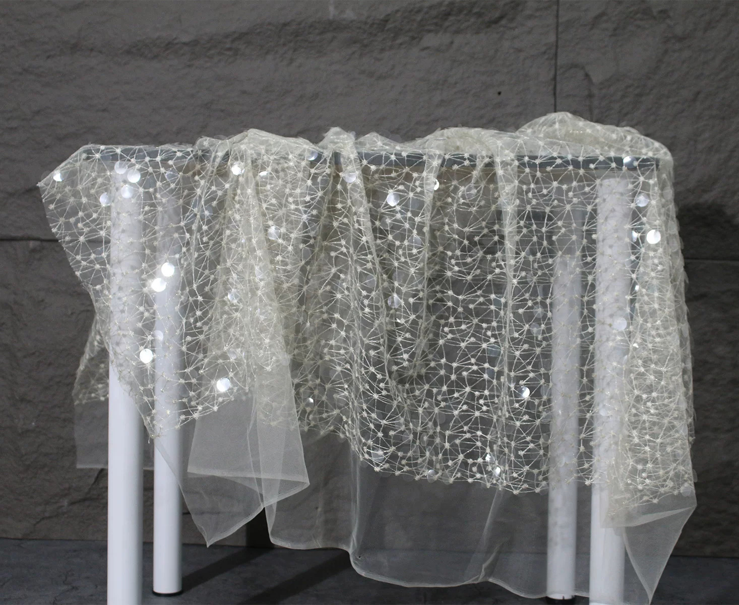 1야드 스팽글 자수실 레이스 원단, 창의적인 아우터,  - Embroidery Bag 리뷰 및 가격